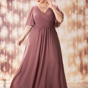 Butterfly Sleeve Formal Dress